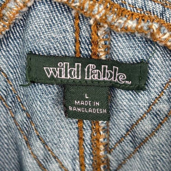 Wild Fable Distressed Denim Overalls Light Wash Size Large - Picture 2 of 11